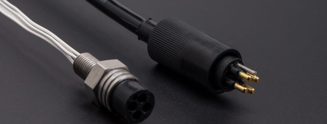 Conector submarino 4pins conector de mamparo y conector de cable en línea